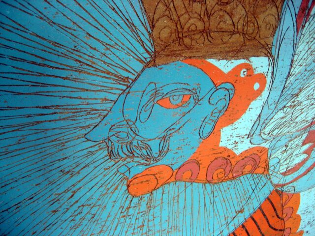 Rostro en uno de los murales