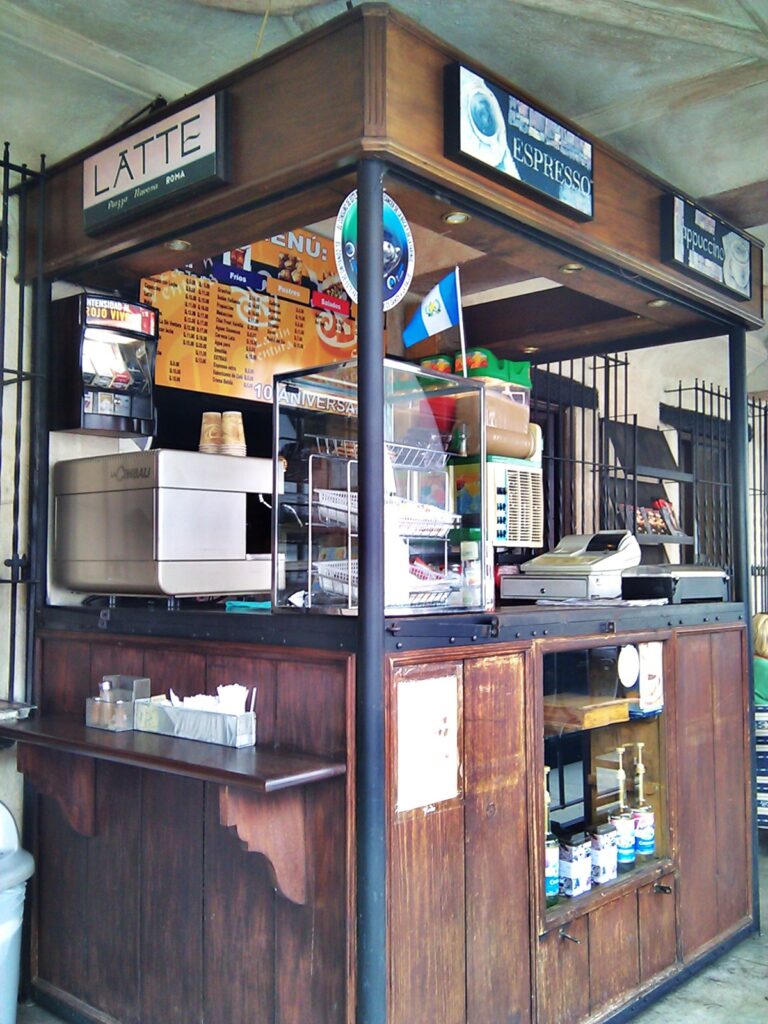 Venta de café en Antigua Guatemala