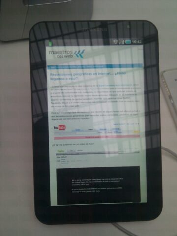 Navegando desde la Galaxy Tab