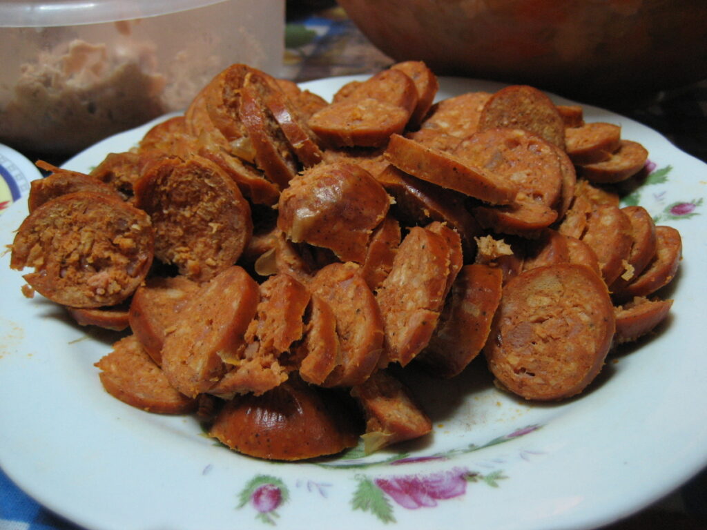 Chorizos en rodajas