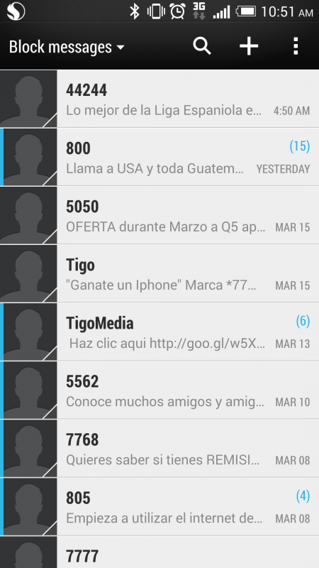 SMS Spam (Tigo Guatemala)