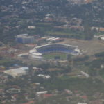 Nuevo estadio nacional Dennis Martinez visto desde el avión